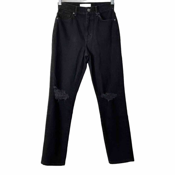 Current Elliott Jeans Women 25 Black The Boyfriend Distressed